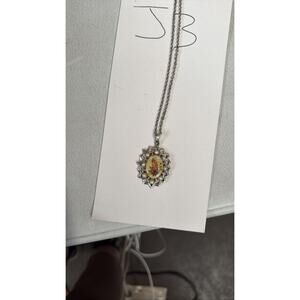 Michal Negrin Necklace Colorful Floral Rose Cameo Pearl Star Pendant VTG